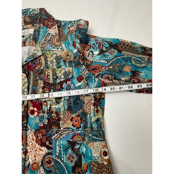 Christopher & Banks Women's Large Abstract Print Stretch Jacket - Picture 6 of 12